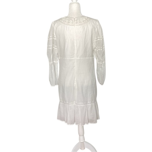 Reformation NWT Cecille Embroidered Deep V Ruffle Mini Dress Size 12 - Picture 4 of 8